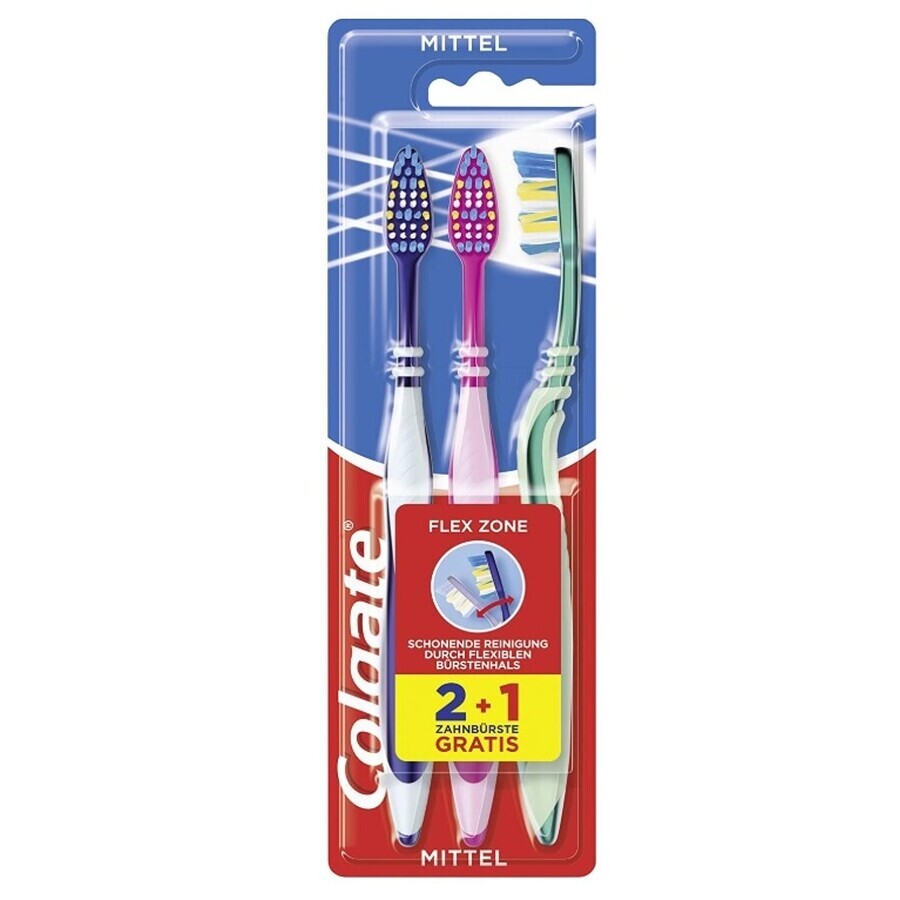 Colgate, Brosse à dents, moyenne, 2+1 pièces