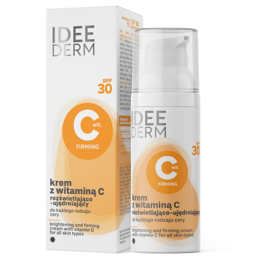 Idea Derm, Crème éclaircissante et raffermissante avec vitamine C SPF 30, 50 ml