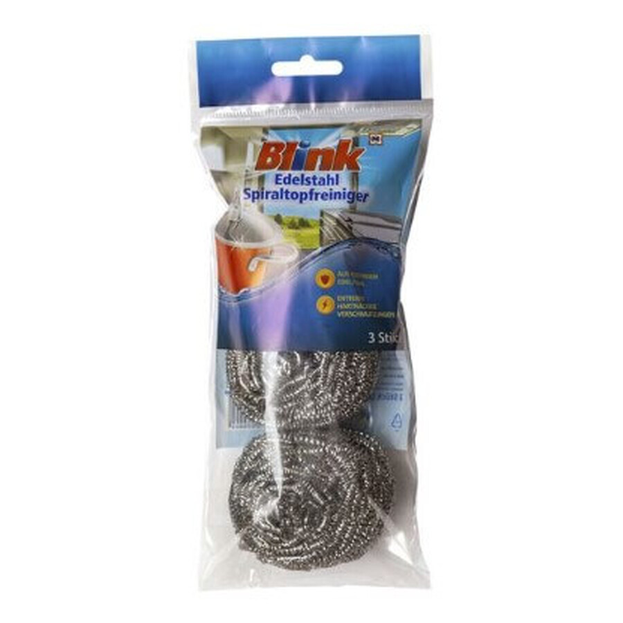 Spugne di pulizia in acciaio inox Blink, 3 pezzi