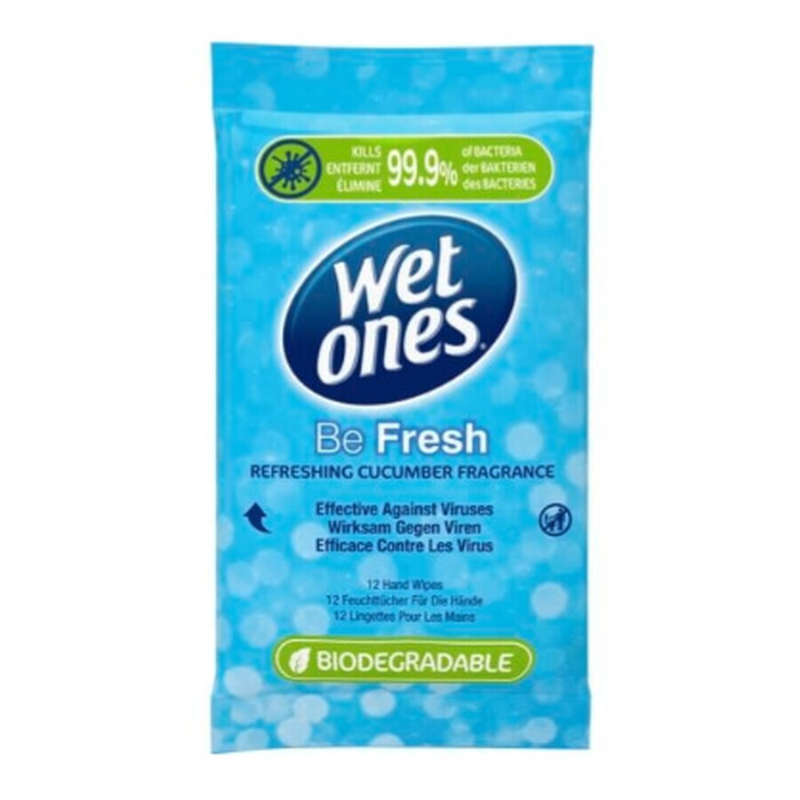 Boutique WetOnes, Be Fresh, lingettes antibactériennes, 12 pièces WetOnes, Be Fresh, lingettes antibactériennes, 12 pièces
