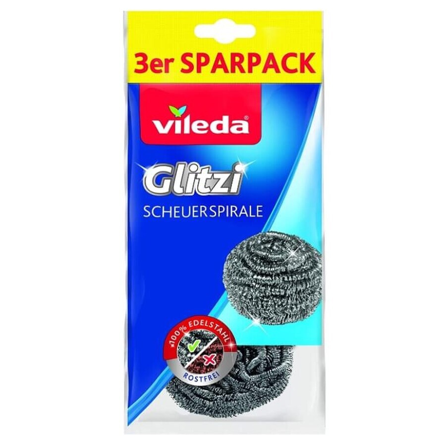 Vileda, Glitzi, Roestvrij staal spons, 3 stuks