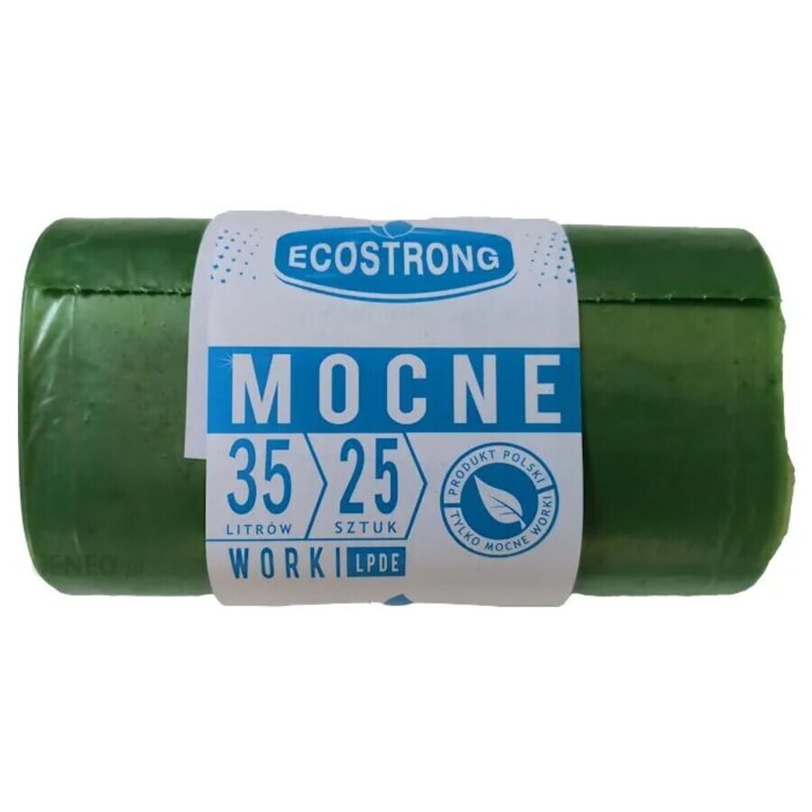 EcoStrong, 35L saci de deșeuri, verde, 25 bucăți