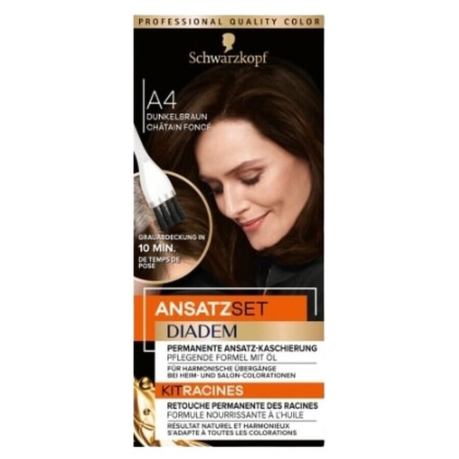 Schwarzkopf, Diadem, Farbe für Nachwuchswachstum A4, dunkelbraun, 22ml