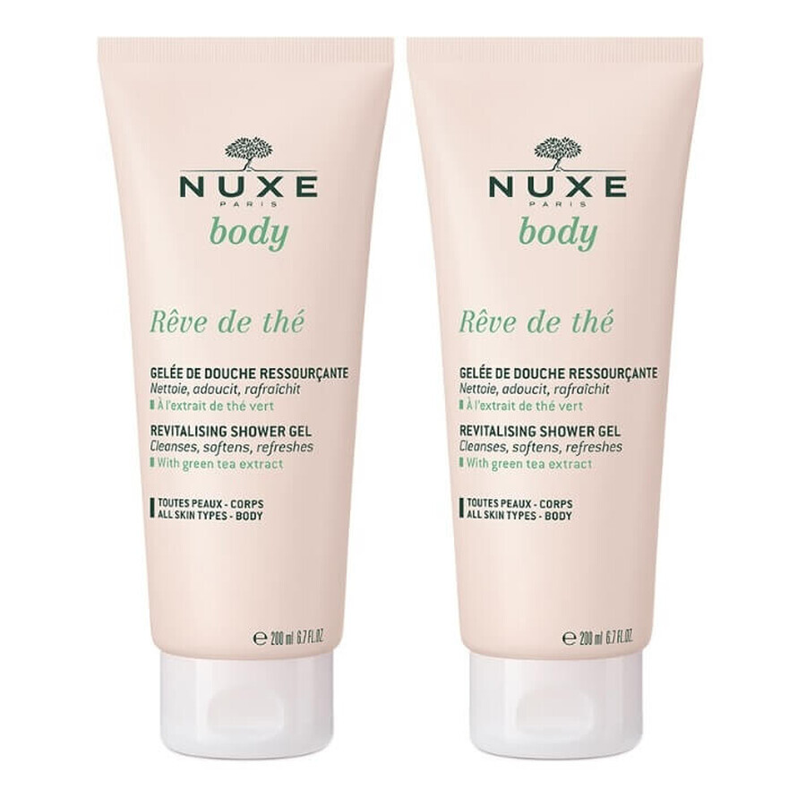 Nuxe Body Reve de Thé, Elisir doccia rivitalizzante, 2 x 200 ml