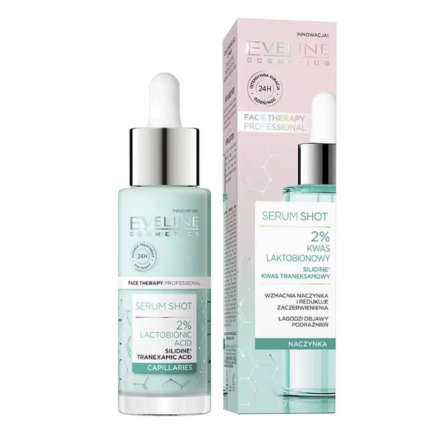 Eveline Cosmetics, Serum Shot, firming treatment for redness and capillaries with lactobionic acid 2%, 30 ml