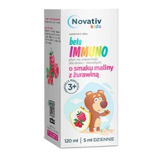 Novativ Kids Beta Immuno met framboos- en uranbessmaak, 120 ml