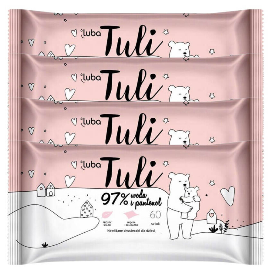 Boutique Luba Tuli Lingettes humides pour bébés et enfants 97% d'eau et panthénol, 4 x 60 pièces Luba Tuli Lingettes humides pour bébés et enfants 97% d'eau et panthénol, 4 x 60 pièces