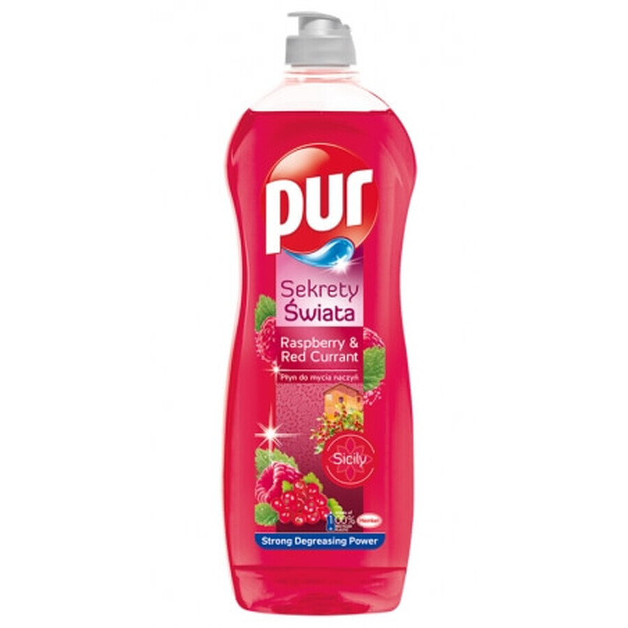 Pur, lichid de spălat vase cu zmeură, 750 ml