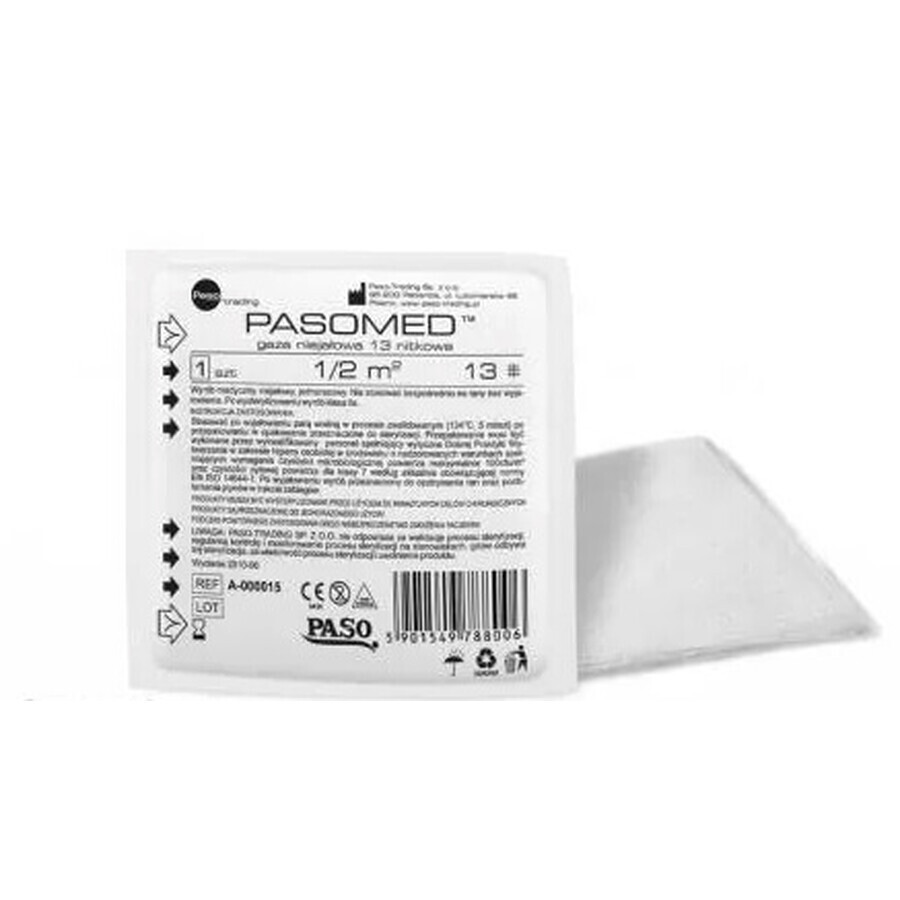 Buy Sterile gauze gauze dressing, 13 threads, Pasomed, 1/2 m, 1 piece - Long lasting! Sterile gauze gauze dressing, 13 threads, Pasomed, 1/2 m, 1 piece - Long lasting!