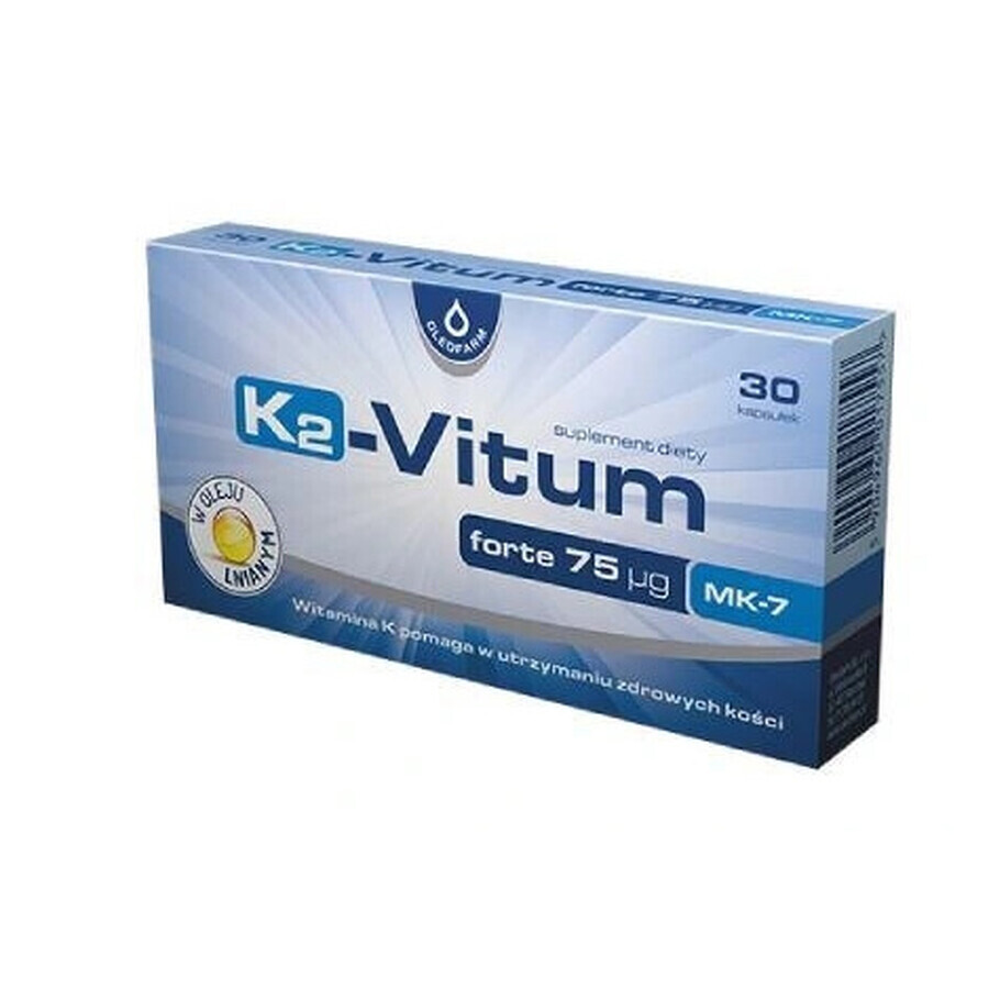 K2-Vitum Forte 75 mcg MK-7, 30 gélules