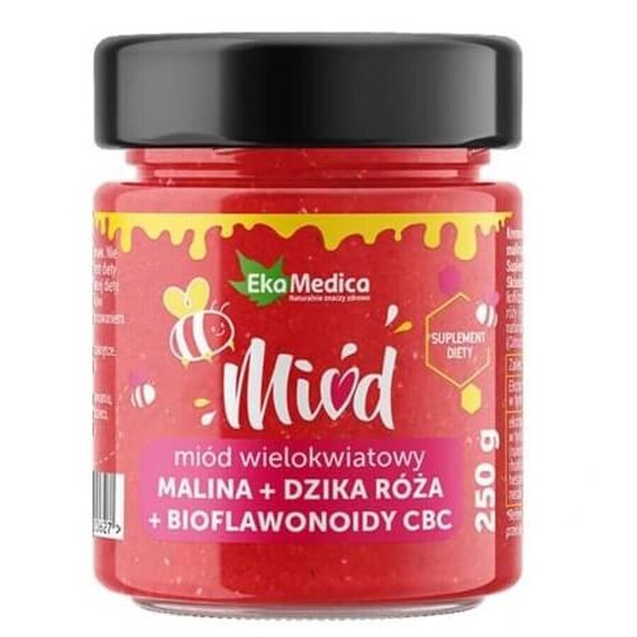 Multi-flower honey raspberry + rosehip + bioflavonoids CBC, 250g