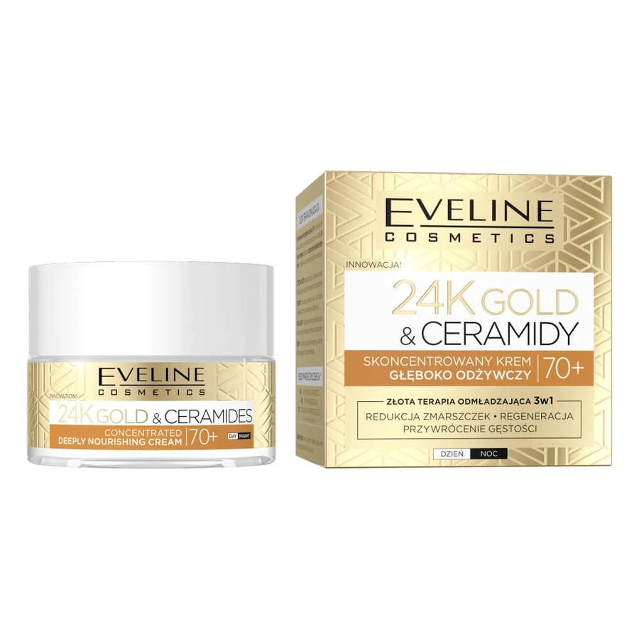 Eveline Cosmetics 24K Gold amp; Ceramides Geconcentreerde Crème gboko odywywczy 70+, 50ml