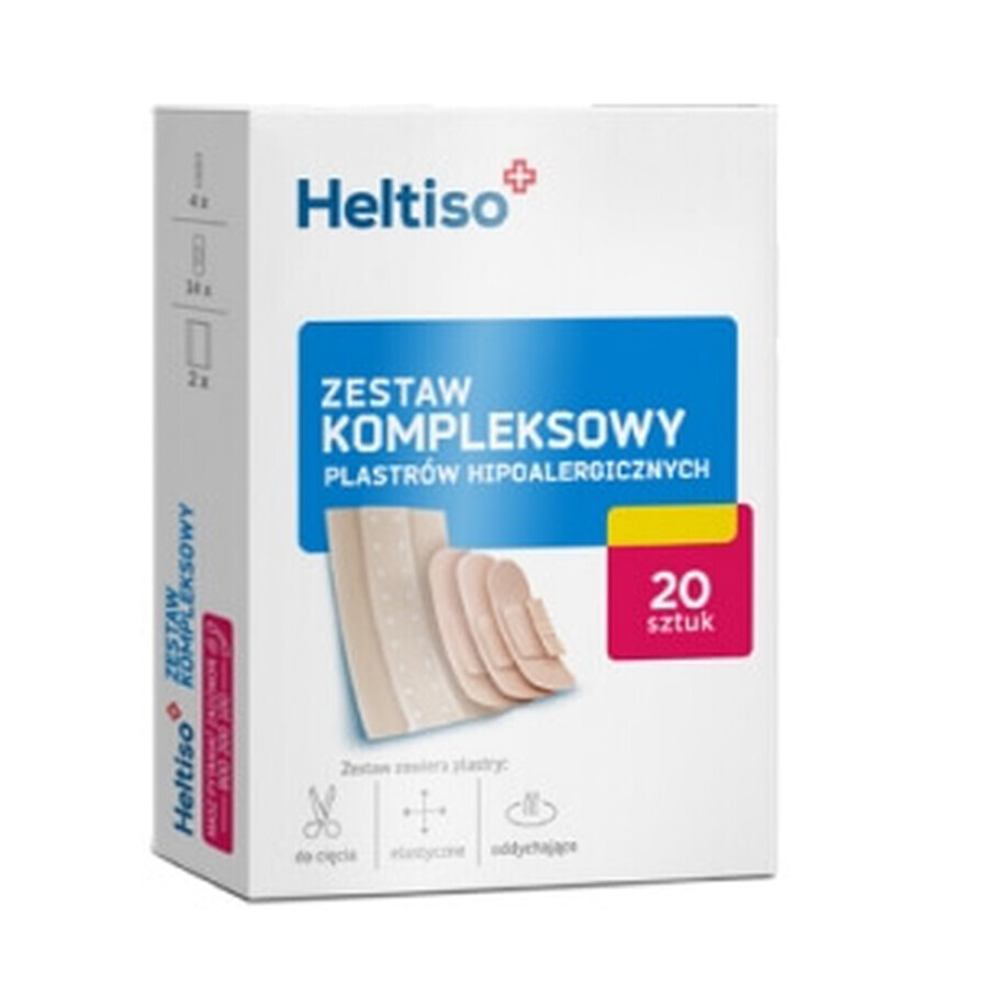 Heltiso, sparadrap hypoallergénique Set complexe, 20 pièces - Longue durée !