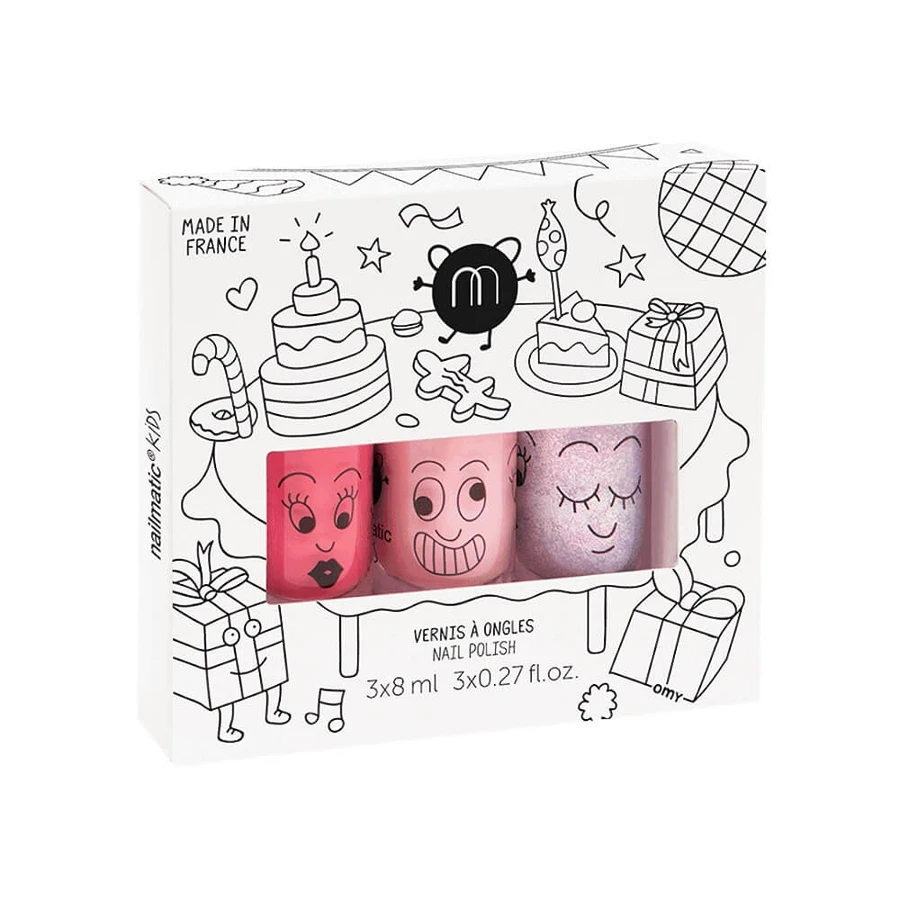 Nailmatic Kids Party B Nail Polish Set Cookie 8ml + Bella 8ml + Elliot 8ml
