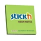 Neon green sticky notes 76x76mm