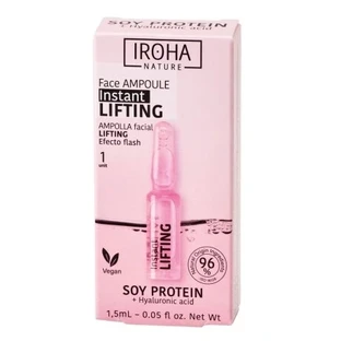 Iroha Nature Ampolla Facial Lifting y Reafirmante con proteína de soja y ácido hialurónico, 1,5ml