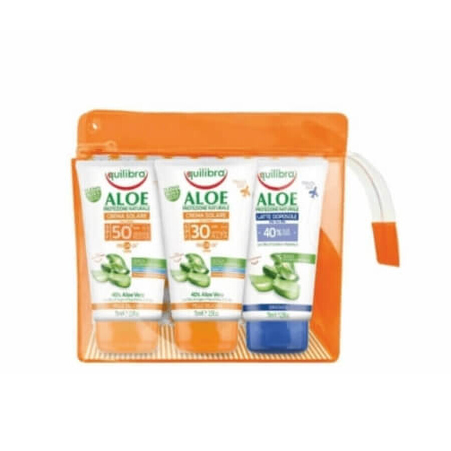 Buy Equilibra, Aloe Vera Travel Kit SPF 30 Cream 75 ml + SPF 50 Cream 75 ml + Milk 75 ml Equilibra, Aloe Vera Travel Kit SPF 30 Cream 75 ml + SPF 50 Cream 75 ml + Milk 75 ml