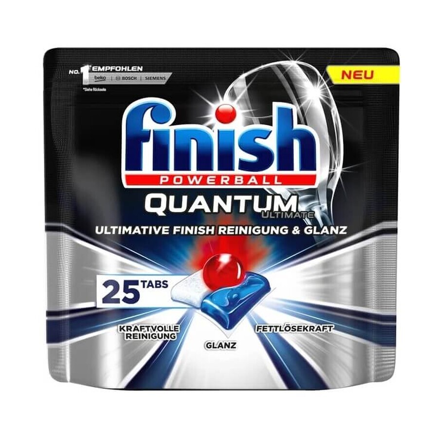 Finish, Powerball Quantum Ultimate, Pastillas para lavavajillas, 25 uds.