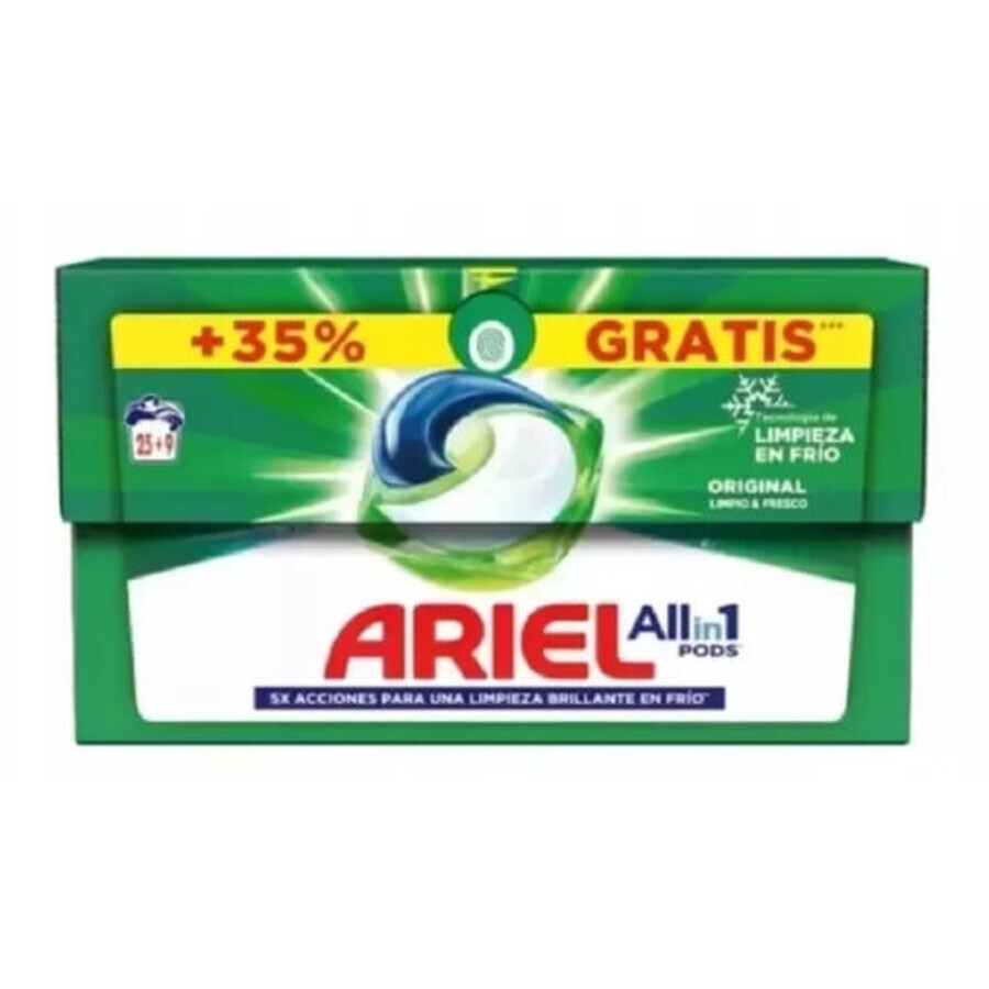 Ariel All in 1 Pods Cold Wash Universal Wash Pods, 34 pieces