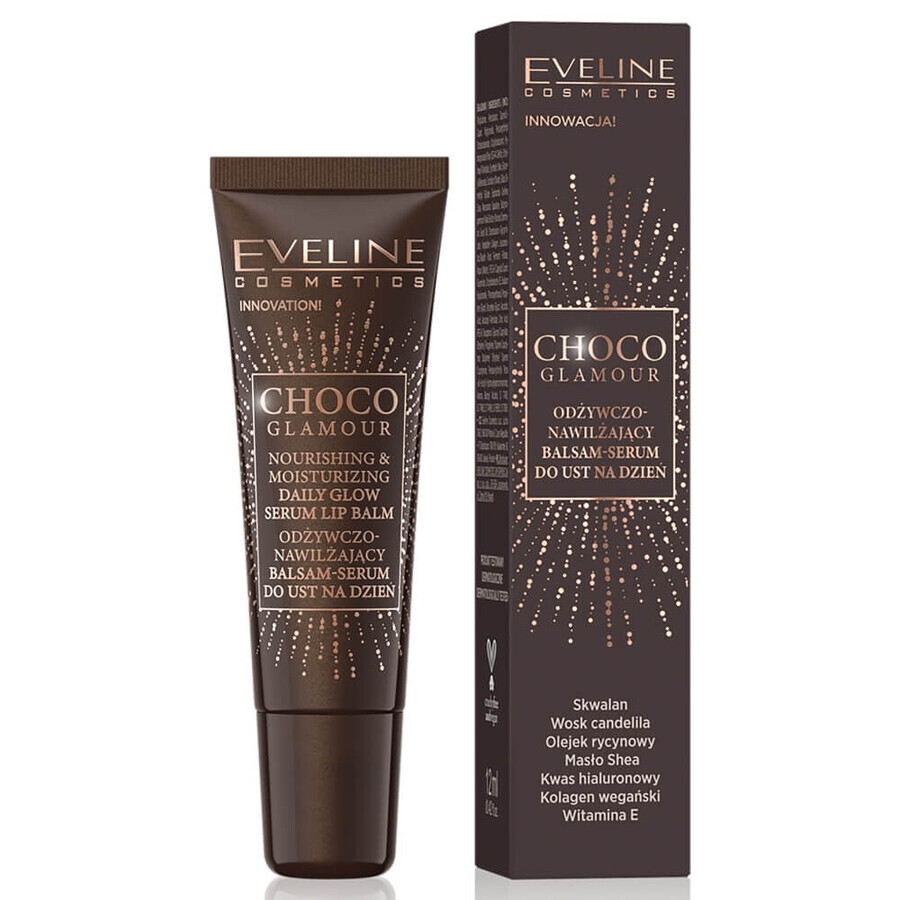 Eveline Cosmetics Choco Glamour Erfrischender und feuchtigkeitsspendender Lippenbalsam - Tagesserum 12ml