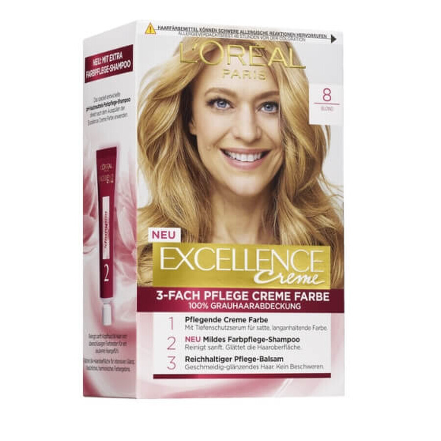 Loreal, Excellence Creme, Cera, Color 8, 1 ud.