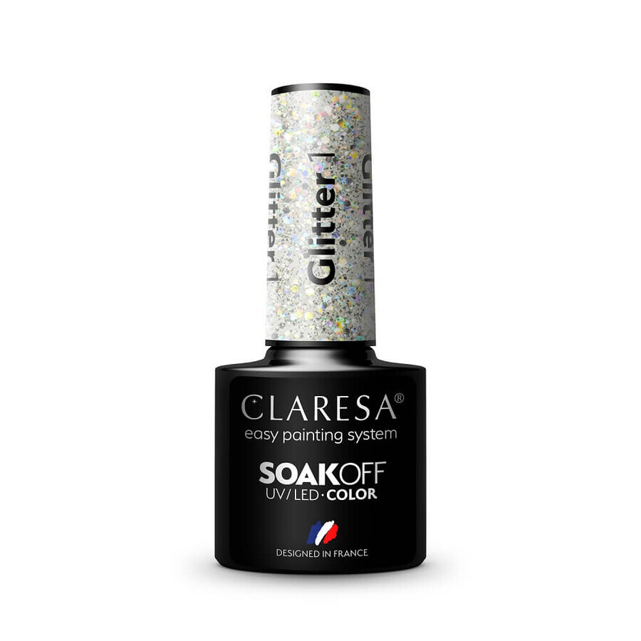 Claresa Soak Off UV/LED Glitter Hybrid Varnish 1, 5g