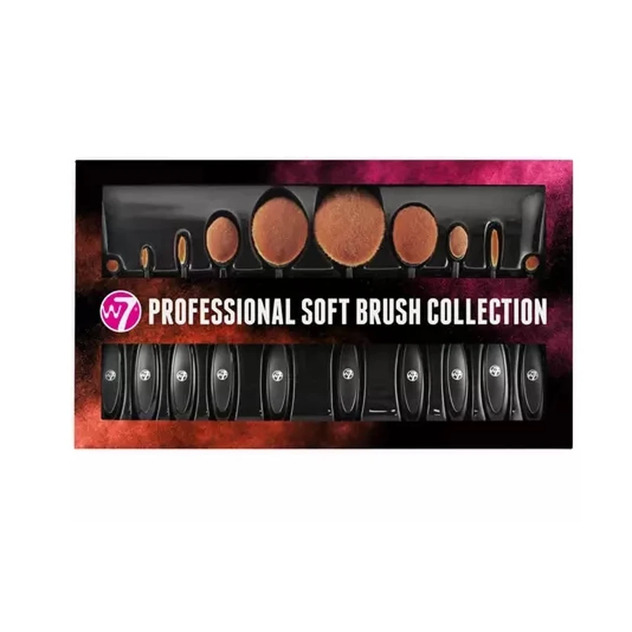W7, Set de pinceles, Colección profesional de pinceles suaves, 10 piezas