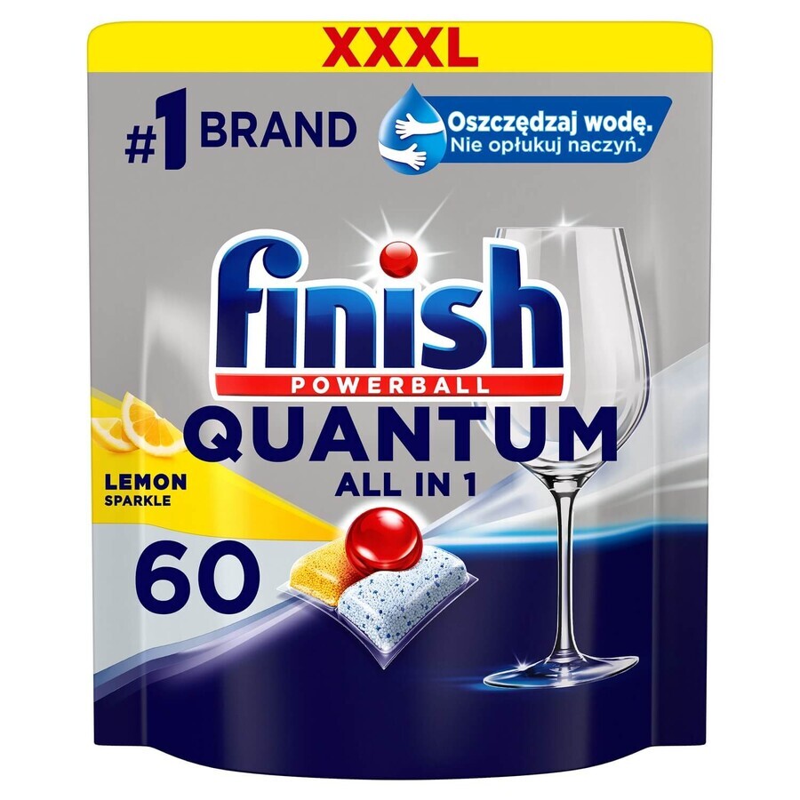 Finish Quantum Quantum All in 1 dishwashing capsules Powerball tablets 60 pcs lemon