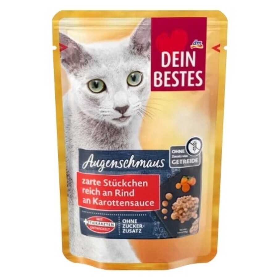 Dein Bestes, Feuchtes Katzenfutter mit cremiger Holz-Karotten-Sauce, 100 g