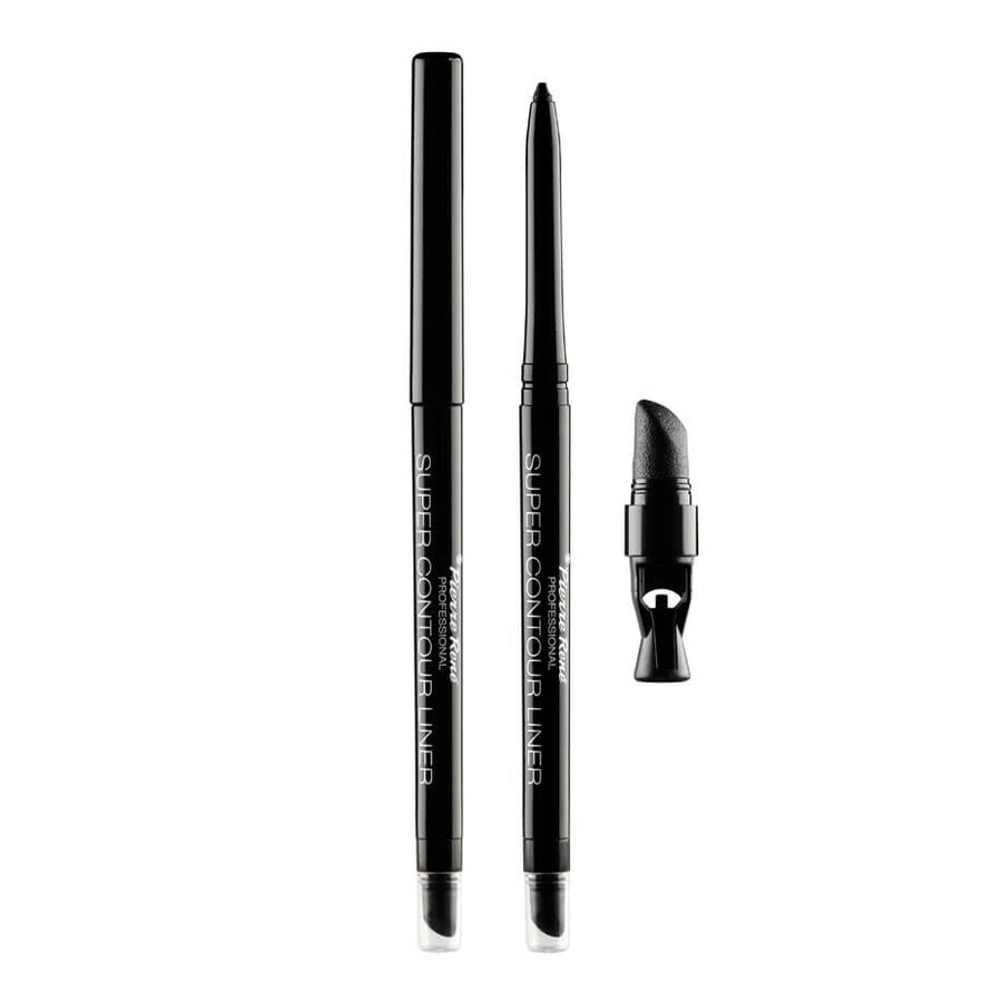 Pierre Rene Lápiz de ojos negro Super Contour Eyeliner, 0,35 g