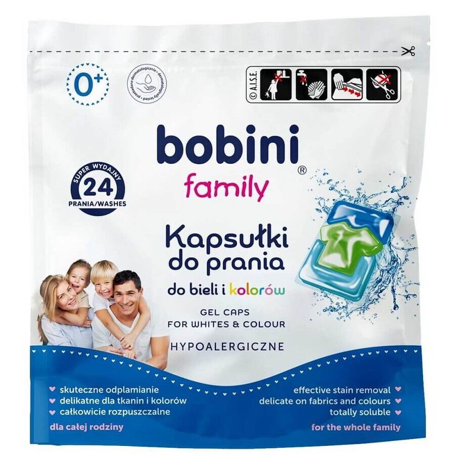 Bobini Family Capsule universale pentru rufe, 24 bucăți