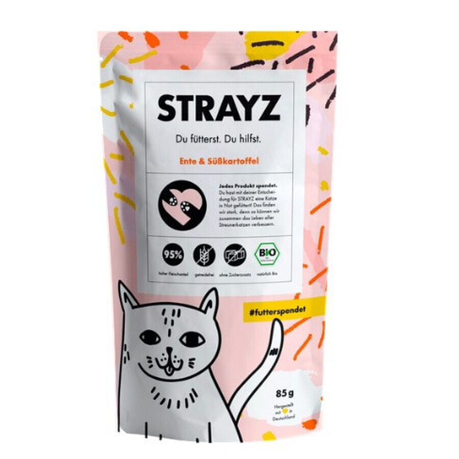 Shop Strayz, Katzennassfutter mit Ente und eingeweichten Kartoffeln, 85g Strayz, Katzennassfutter mit Ente und eingeweichten Kartoffeln, 85g