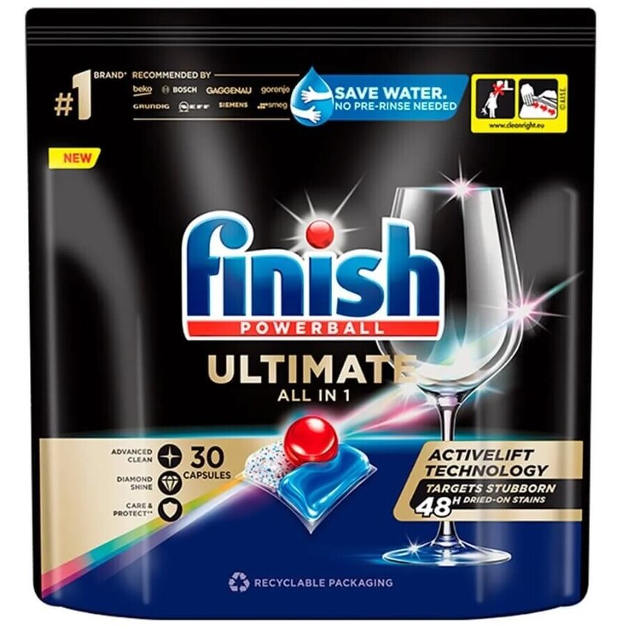 Finish Quantum Quantum All in 1 Ultimate dishwashing capsules fresh tablets 30 pcs