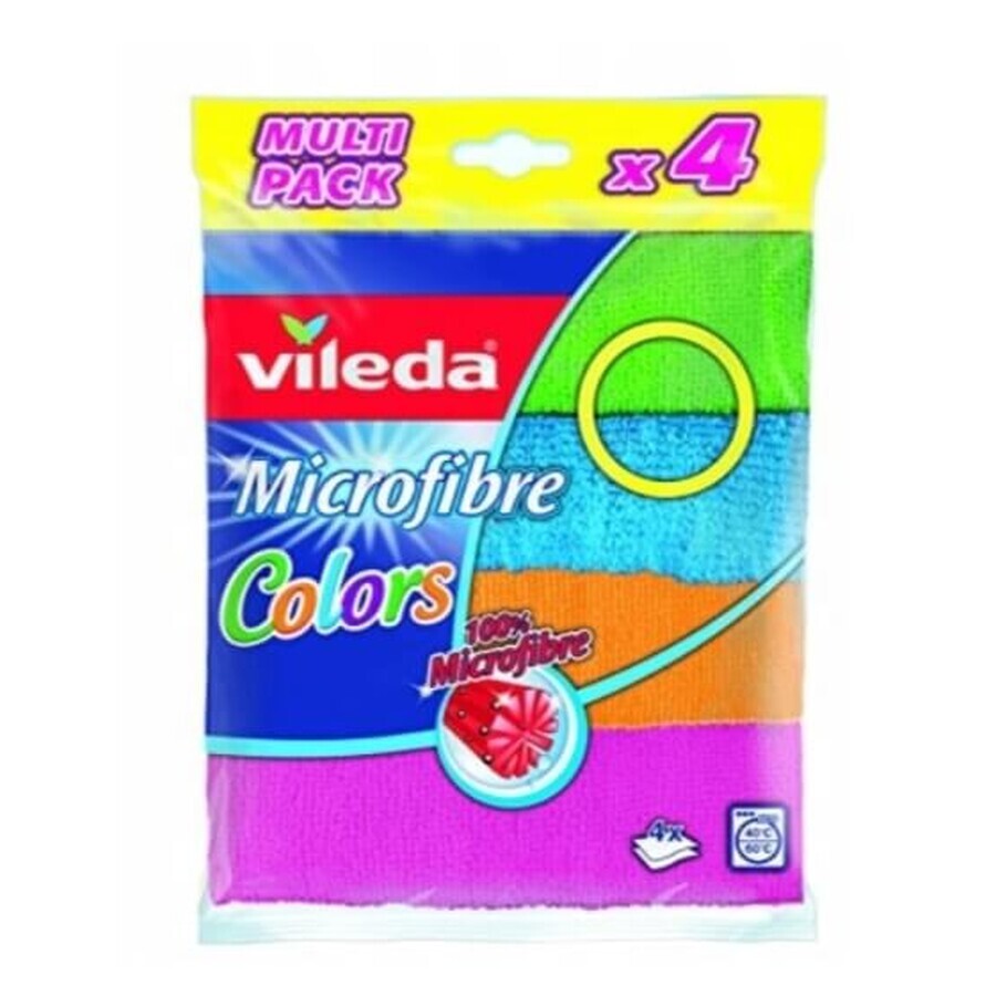 Vileda, panno in microfibra Colors, 4 pezzi