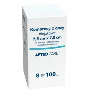 Apteo Care, gasas, no irritantes, 7,5x7,5cm, 100 uds - ¡Larga duración!