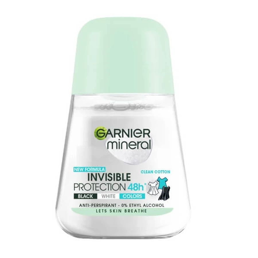 Garnier Mineral Invisible Protection Clean Cotton Antitranspirant Roll-on, 50ml