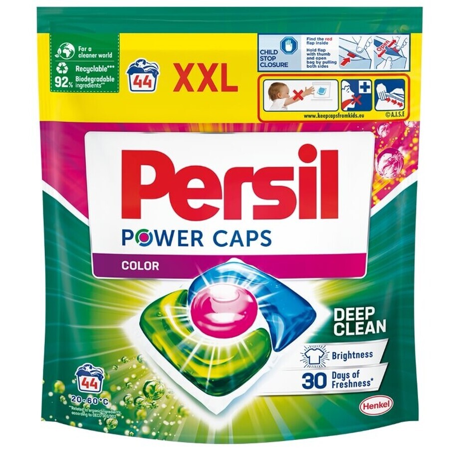 Persil XXL Power Caps Color, Kapseln zum Waschen von Buntwäsche, 44 Stück