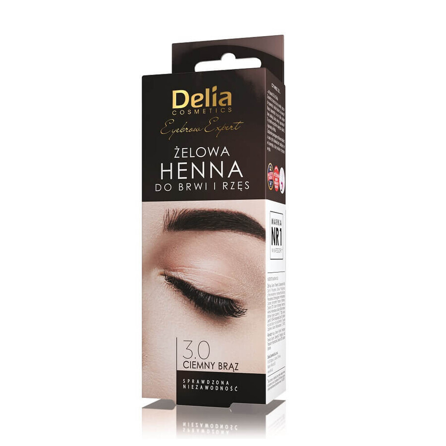 Delia Eyebrow Expert elowa henné pour sourcils et cils 3.0 Dark Birch, 15ml