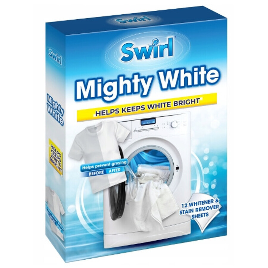 Swirl Mighty White Salviette con candeggina, 12 pezzi