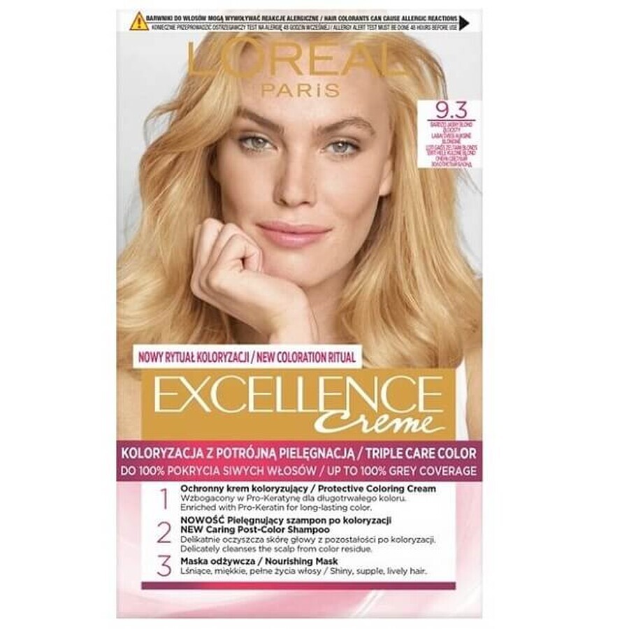 L'Oreal Paris Excellence Creme Wax Colour 9.3 Creme Wax Colour 9.3 Zeer Licht Blond Vervagen