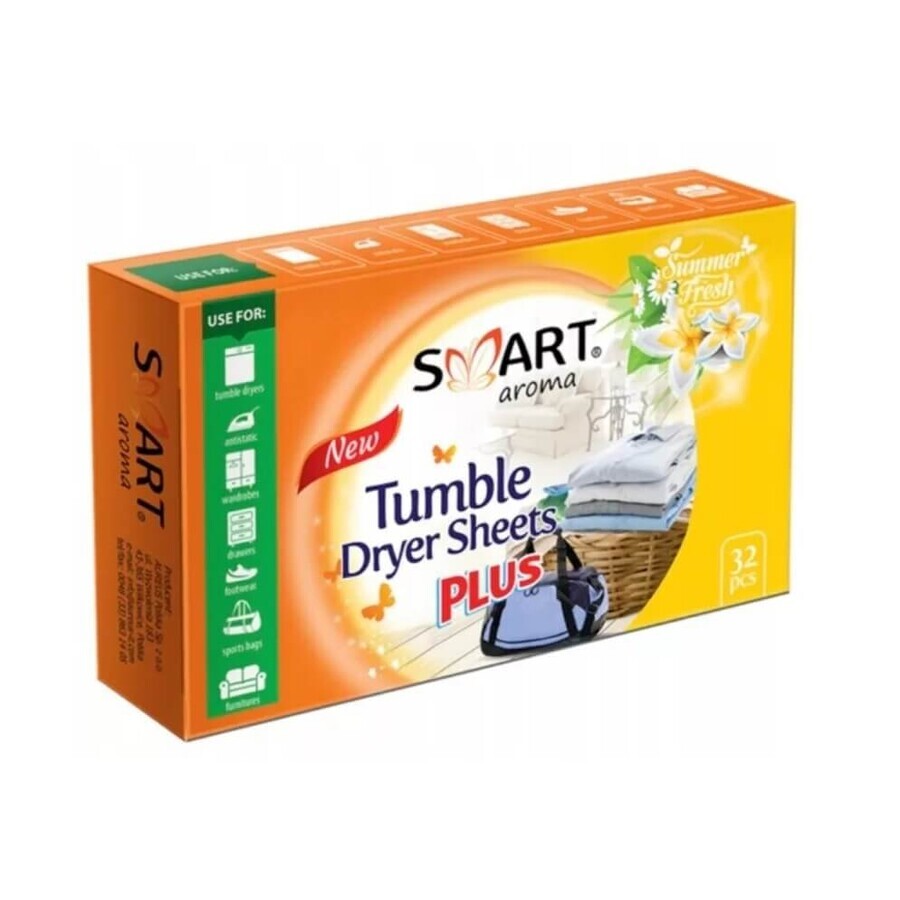 Smart Aroma, Salviette profumate per l'asciugatura Summer Fresh, 32 pezzi