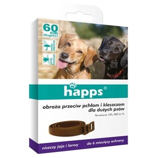 Happs, Vlooien- en tekenhalsband voor grote honden, 1 st