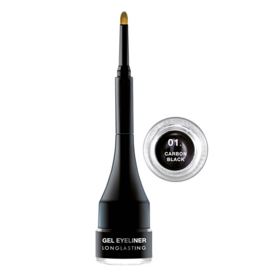 Pierre Rene Gel Eyeliner Longlasting 24h Waterproof Eyeliner 01 Carbon Black, 2.5ml