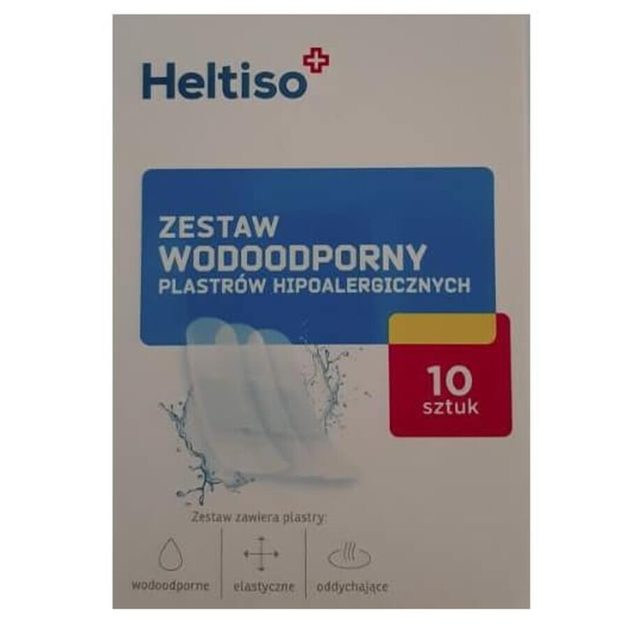 Heltiso, Set aus wasserdichten, hypoallergenen Pflastern, 10 Stück - Langlebig!