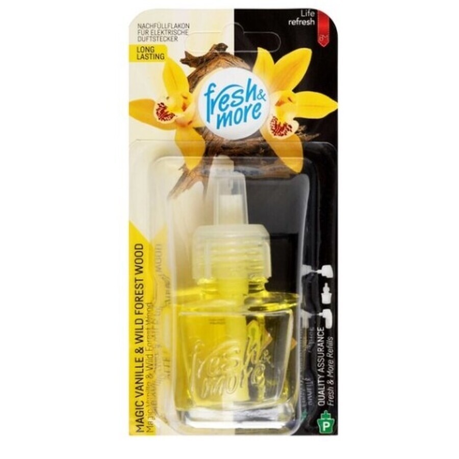 Fresh amp; More, Cartucho Ambientador, Vainilla amp; Madera de Selva, 19 ml