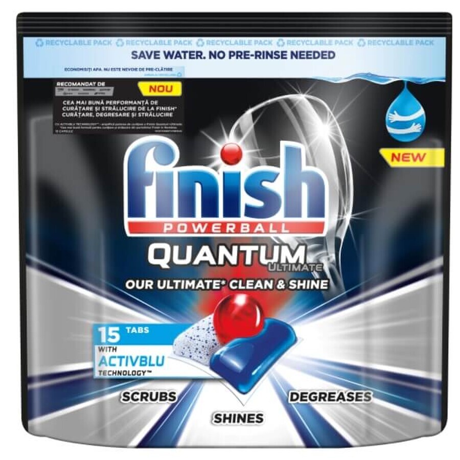 Finish Quantum Quantum All in 1 Ultimate capsule per lavastoviglie compresse fresche 15 pz.