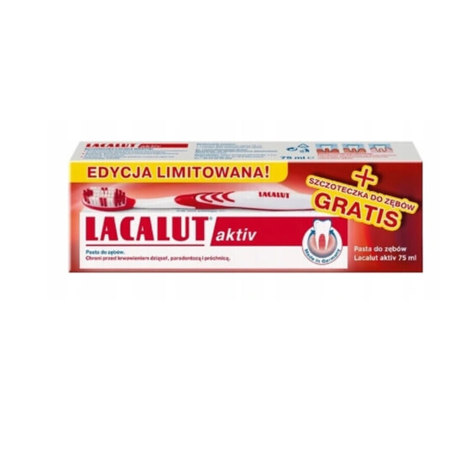 Lacalut Activ toothpaste 75 ml + toothbrush