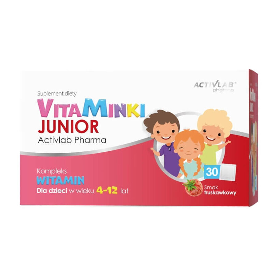 VitaMinki Junior Activlab Pharma, goût fraise, 30 sachets