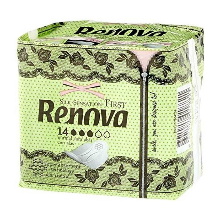 Boutique Renova, First, Wings serviettes hygiéniques, 14 pièces Renova, First, Wings serviettes hygiéniques, 14 pièces