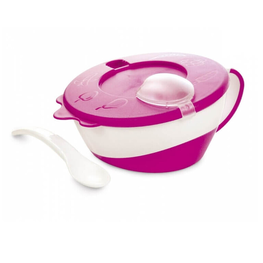 Canpol, Bol con plato, rosa, 31/406, 1 ud.